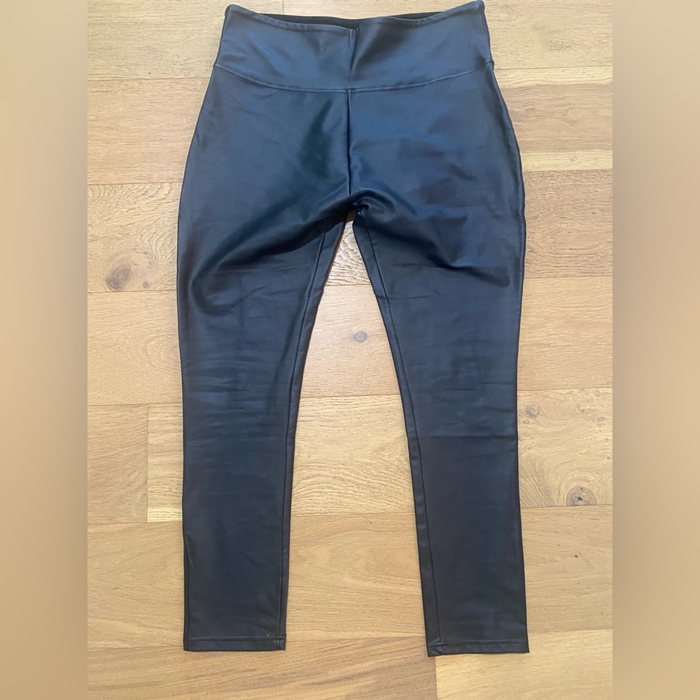 Evy’s Tree Chic Black Faux Leather Leggings womens XL NWT